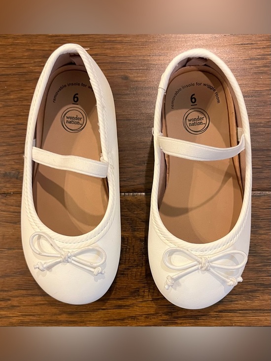 wonder nation Other - Wonder Nation Girls' White Mary Jane Flats with Bow Size 5